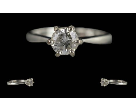 18ct White Gold Diamond Solitaire Ring, est. diamond 0.60 ct, overall weight 3.05.  Ring size J.