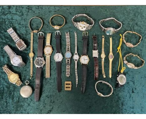 Bag of Assorted Ladies &amp; Gentlemen's Wristwatches, leather and bracelet straps, assorted designs and makes including Seik