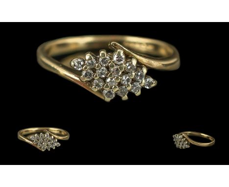 9ct Gold Diamond Cluster Ring, weight 2.29, ring size L