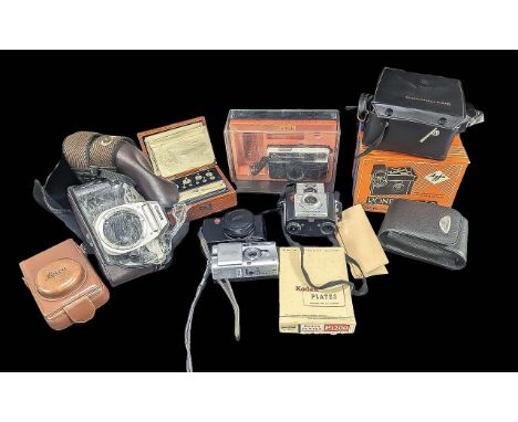 Camera Interest - Collection of Cameras &amp; Equipment, comprising Leica, Kodak, Rondinax, Samsonite, Canon, together with K