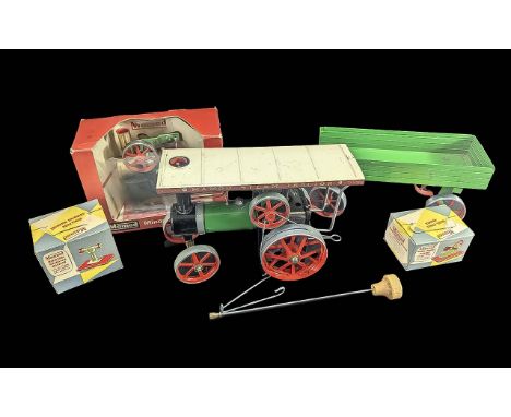 Mamod Interest - Steam Tractor, Open Wagon, Steam Engine and a model Power Hammer.  All boxed.