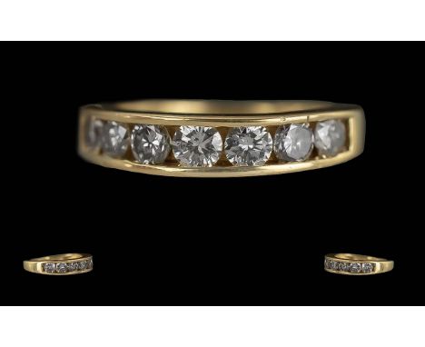 18ct Gold Seven Stone Diamond Half Eternity Ring, est. diamond size 0.65 ct, overall weight 4.72 grams.  Ring size K.