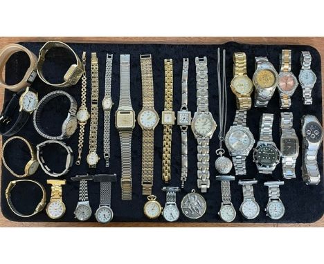 Bag of Assorted Ladies &amp; Gentlemen's Wristwatches, leather and bracelet straps, assorted designs and makes including Tiss