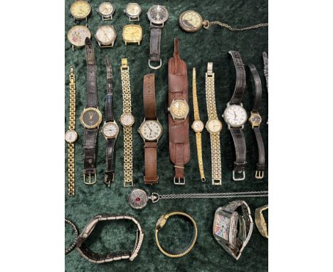 Bag of Assorted Ladies &amp; Gentlemen's Wristwatches, leather and bracelet straps, assorted designs and makes including Accu
