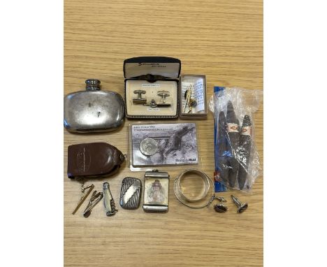 Collection of Collectables. Including Cigars, Whisky Flask, Cufflinks, Penknife, Vesta Case etc - Please See Photos.