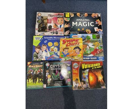 Collection of Boxed Children's Games, to include Crystal Growing Kit, Volcanoes of the World, Scientific Microscope, Amazing 