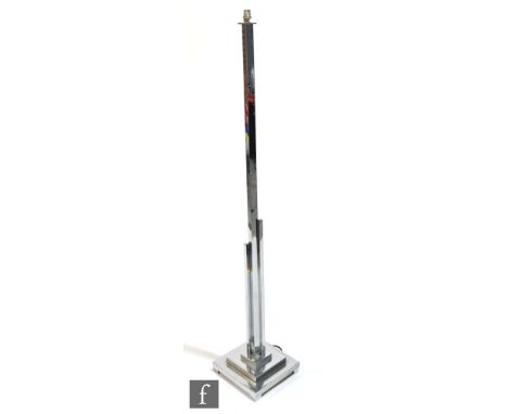 Unknown - A 1930s Art Deco floor lamp formed from three columns of varying height on a stepped base, height 155cm. 