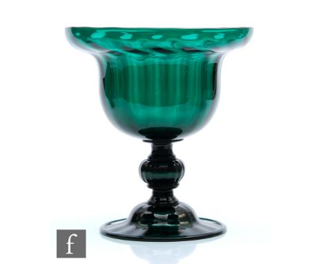 Elizabeth Graydon-Stannus - Graystan - A large 1930s pedestal bowl of fluted cup form with everted rim, above a knopped step 