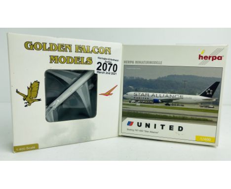 2x Assorted 1:400 Scale Aircraft including Herpa Boxed P&amp;P Group 1 (£14+VAT for the first lot and £1+VAT for subsequent l