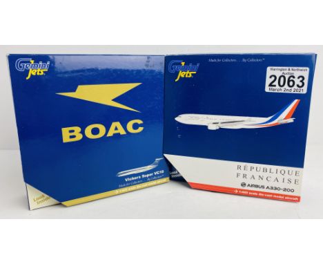 2x Gemini Jets 1:400 Scale Aircraft Republique Francaise A330-200, BOAC VC-10 Boxed P&amp;P Group 1 (£14+VAT for the first lo