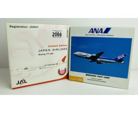 2x Assorted 1:400 Scale Aircraft including JAL 777  Boxed P&amp;P Group 1 (£14+VAT for the first lot and £1+VAT for subsequen