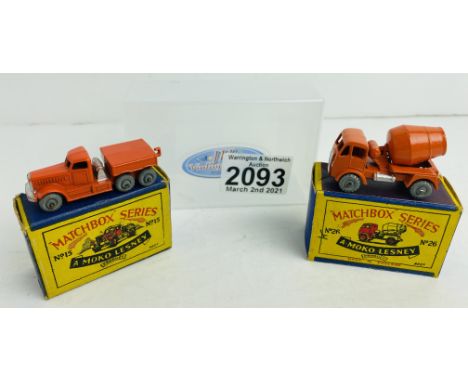 2x Matchbox Series Moko Lesney No.26 &amp; No.15 - Both Mint &amp; Boxed P&amp;P Group 1 (£14+VAT for the first lot and £1+VA