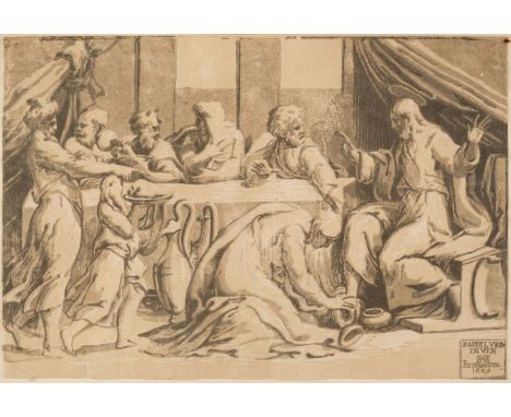 * Gandini (Alessandro, active 1545-1565). Christ in the House of Simon the Pharisee (after Parmigianino after Raphael), circa