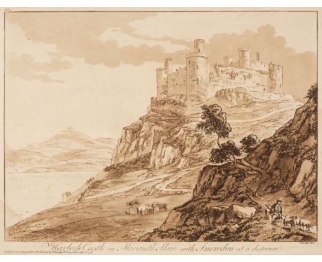 * Sandby (Paul, 1731-1809). Views in Wales, 1775-1777, etchings and aquatints printed in browns, including Manerbawr Castle i