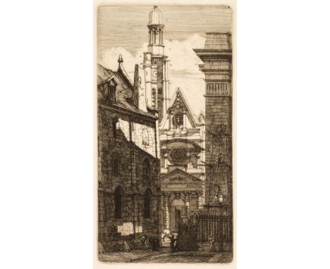 * Meryon (Charles, 1821-1868). Saint Etienne-du-Mont, Paris, 1852, etching and drypoint on laid paper, the 8th (final) state,