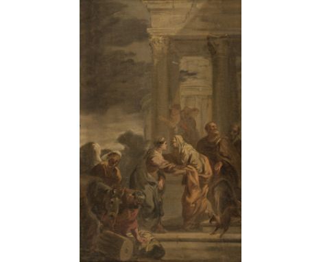 * Subleyras (Pierre, 1699-1749). The Visitation, and The Presentation of the Virgin in the Temple, oil on paper laid to panel