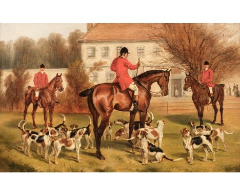 * Wheeler (John Alfred, 1852-1932). Hunting Scenes, oil on canvas, a set of four, depicting hunting scenes with mounted hunts