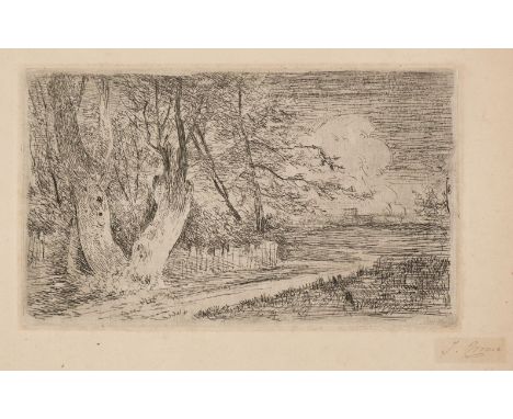 * Crome (John, 1768-1821). Road by Park Palings, etching and drypoint on chine collé, second state (of 2), signed in pencil l