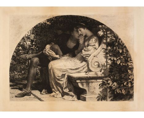 * Dicksee (Frank, 1853-1928). A Love Story, 1884, etching on wove paper by Adolphe Lalauze after Frank Dicksee, published by 