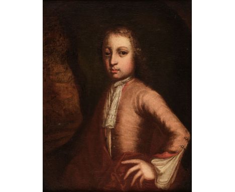 * Circle of Godfrey Kneller (1646-1723). Portrait of a boy in a pink coat, circa 1700-1720, oil on canvas, half-length portra