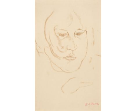 AR  * Burra (Edward, 1905-1976). Head of a Woman, brown ink on paper, with additional study of a male nude to verso, in penci