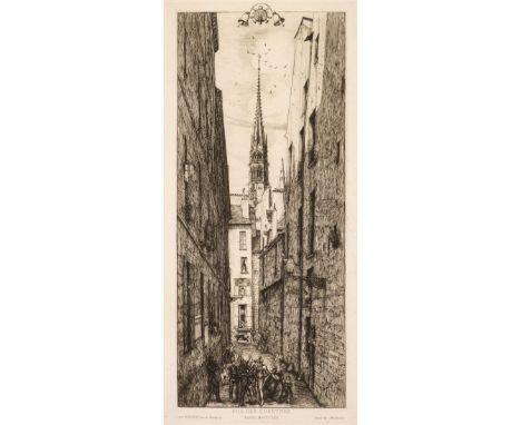 * Meryon (Charles, 1821-1868). Rue des Chantres, 1862, etching and drypoint, the 5th state (of 6), printed in an edition of 1