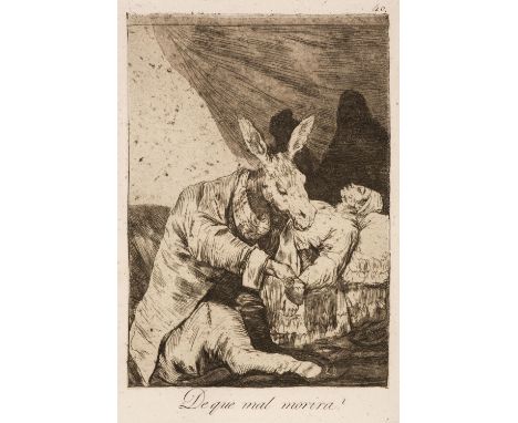 * Goya (Francisco, 1746-1828). De que mal morira? (What illness will he die from?), 1796-97, etching with aquatint, from Los 