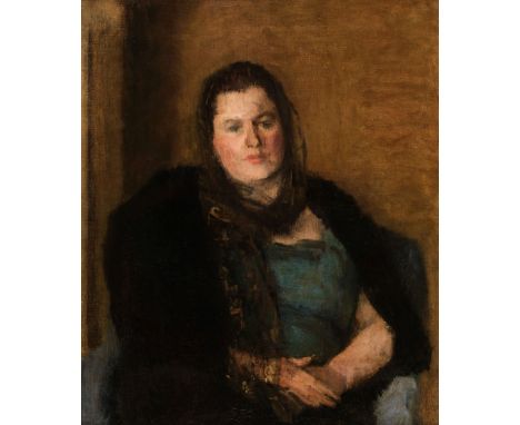 AR  * Rogers (Claude, 1907-1979). Woman in a Black Shawl (Portrait of the Artist's Wife, Elsie), circa 1935, oil on canvas, r