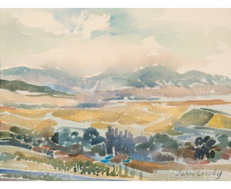 * Creedy (Jean, 1920-2014). Distant Mountains from Katoomba Falls, watercolour on wove paper, signed lower right, mount apert