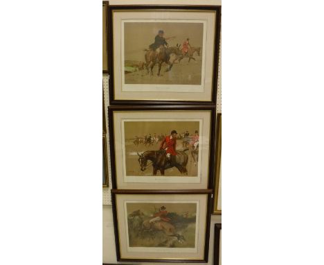 AFTER LIONEL EDWARDS "Hunting Types": "Old Mr Barleycorn", "The M.F.H." and "The Thruster", a set of three colour prints