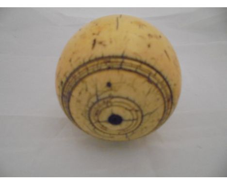 An early ivory carpet bowl (possibly 17th or early 18th Century)   CONDITION REPORTS  Approx 8 cm in diameter.  Has cracks, s