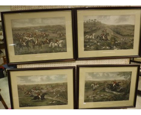 19TH CENTURY ENGLISH SCHOOL "Hunting scenes", a set of four chromolithographs after aquatints by F C Turner, artist unknown 