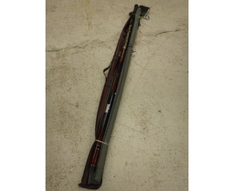 A Diawa "Harrier Competition" 12.5m roach pole, with maker's bag, landing net pole and bank stick