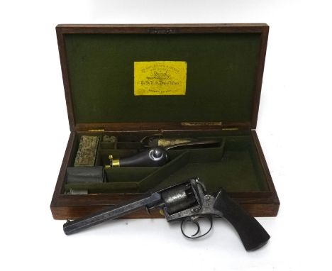 Deane Adams & Deane, a five shot Revolver, pattern 1851, in its fitted mahogany case lined in green baize, the interior with 