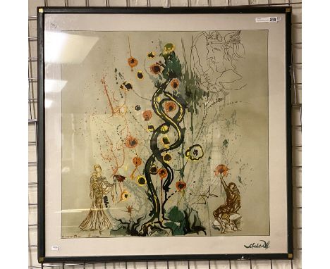 AFTER SALVADOR DALI PRINT ON SILK BY DEMART 1988 - 93 X 93 CMS APPROX