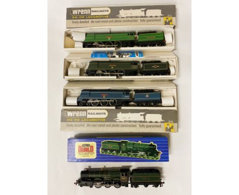 THE DIE CAST BRISTOL CASTLE ENGINE IN ORIGINAL BOX BY HORNBY DUBLO WITH THE WRENN CITY OF WELLS LOCOMOTIVE ALSO BOXED WITH WR