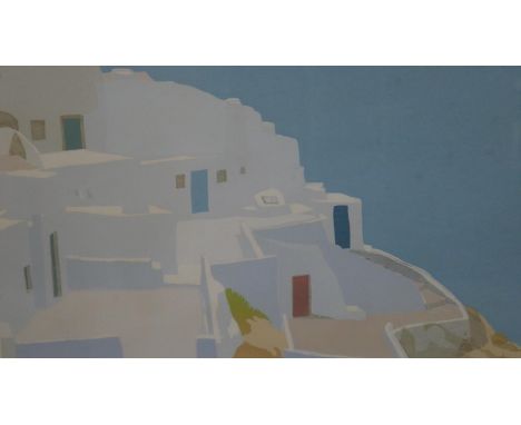 Guy Vaesen (1912-2002) A framed and glazed signed silkscreen print titled ' Dia Santorini II, edition 27/40. Signed by artist