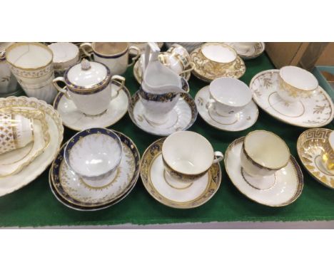 A collection of various 19th Century tea wares to include Chamberlain's Worcester, Spode, Derby Flight Barr & Barr teacups, t