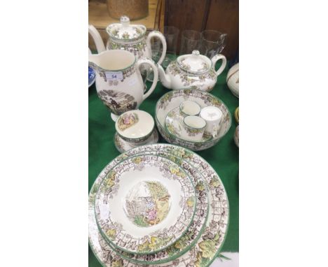 A collection of Copeland Spode "Spode's Byron" coffee, tea and dinner wares, to include coffee pot, teapot, large jug, coffee