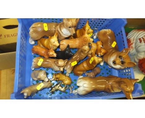 A collection of Corgi dog and other ornaments to include a Beswick figure of a corgi (gloss finish) and a Beswick figure of a