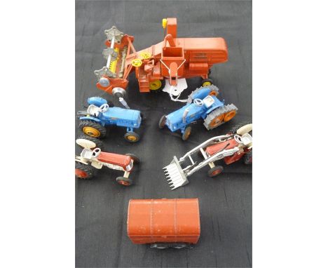 Collection of farm toys including, Corgi Major Toys Massey Ferguson 780 Combine, Corgi Rice Pony Trailer, Corgi Massey Fergus