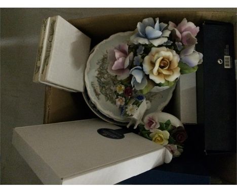 A quantity of Delft plates, Worcester, Royal Albert etc.