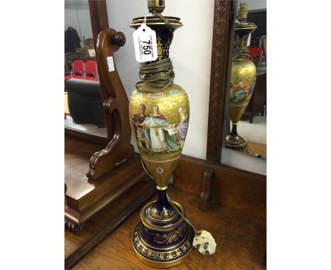 A fine quality Vienna porcelain hand painted and gilt decorated urn decorated with classical myths, painted by C Forster, fac