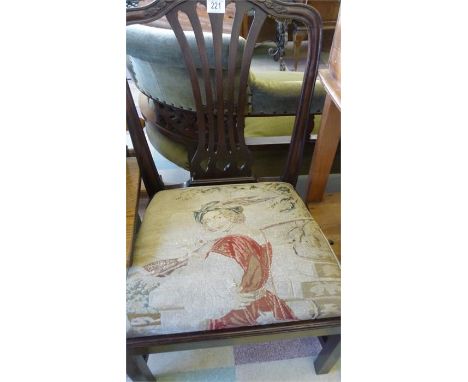 A Georgian dining chair with tapestry seat 