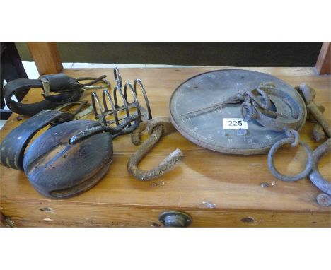 A pulley, hanging scales, toast rack etc.