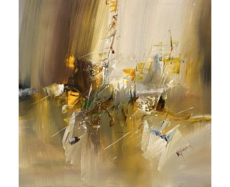 Abstract oil on canvas, signed Wilkinson, 71 x 71cm. Estimate £20-40