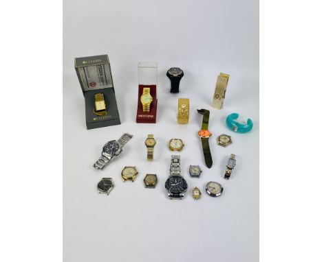 A collection of various ladies and gents watches to include Accurist, Citizens. Estimate £20-40.