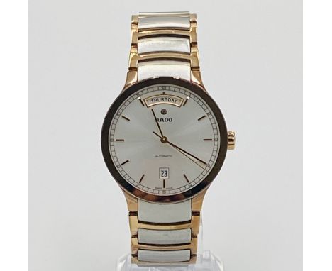 Rado Centrix automatic day date Gents bracelet wristwatch, reference 770.0158.3, in going order, complete with box, paperwork