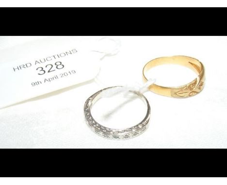 A diamond ring, together with a ruby ring 