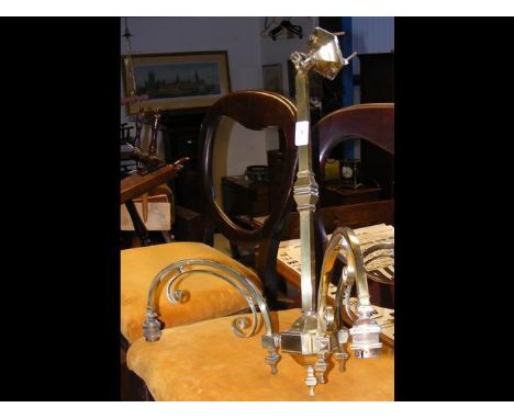 A brass three branch ceiling light fitment 